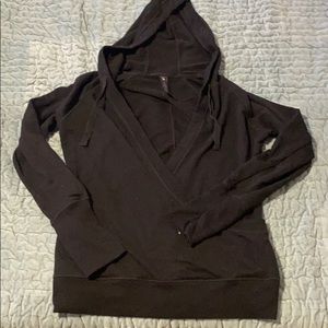 Black athletic wrap top